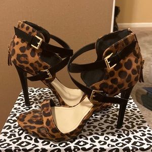 Anne Michelle Cheetah print women shoes
